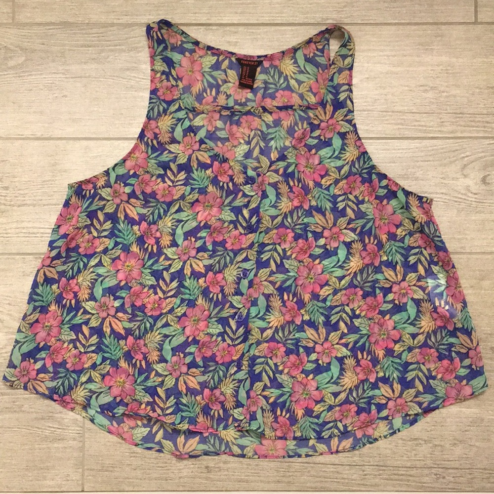 Forever 21 button up sheer tank